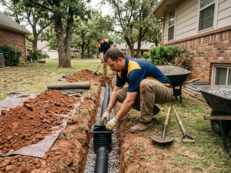 Drainage Correction and Soil Moisture Management in Norman, OK