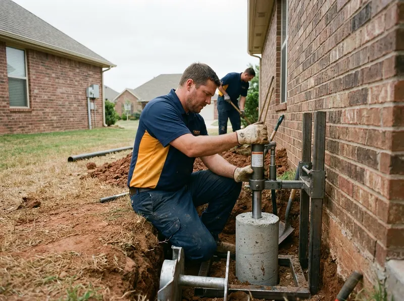 Pressed Concrete Pier Installation in Norman, OK